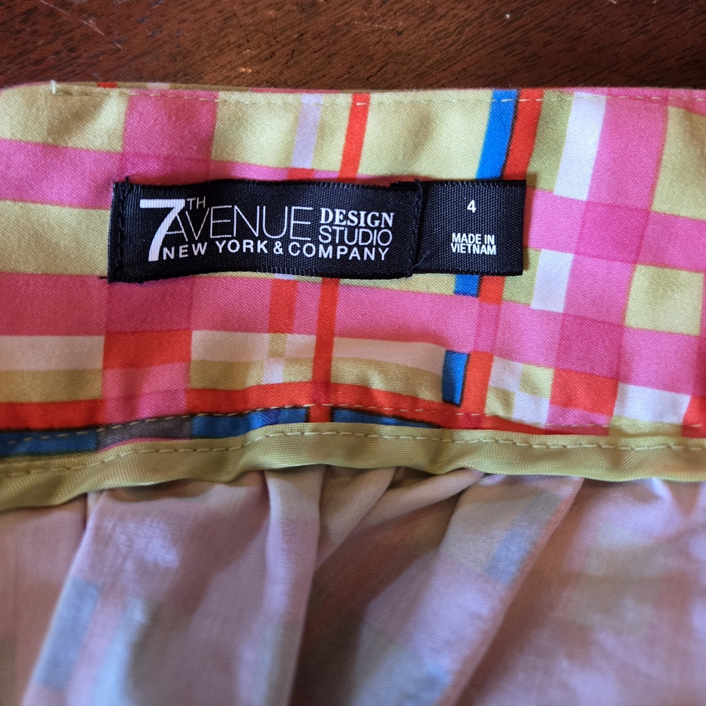 Pink & Green Plaid Blouse And Skirt - Picture 8 of 10
